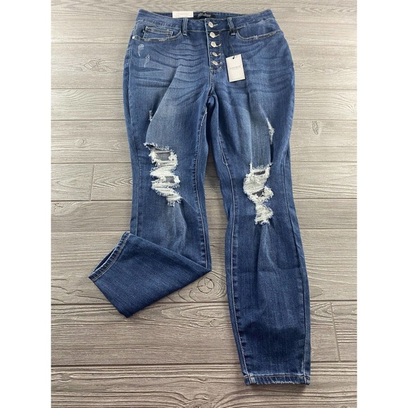 Judy Blue Full Size High Rise Button Fly Skinny Jeans Plus Size